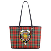 Kerr Ancient Tartan Crest Leather Tote Bag